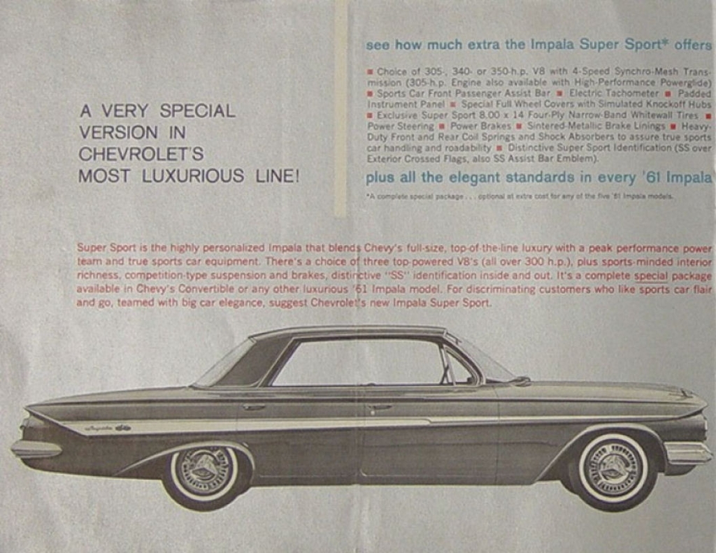 1961 Chevrolet Impala SS Foldout Page 2
